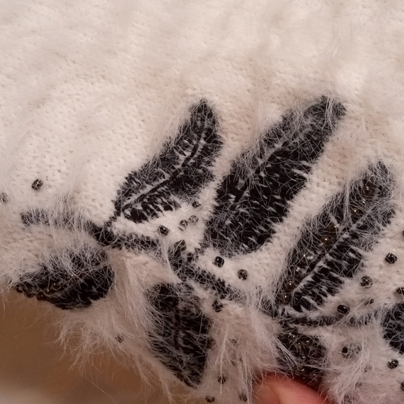 AnthropologieSleeping on Snow Sz MP Wool Blend cardigan Sweater beads em… - Picture 6 of 9